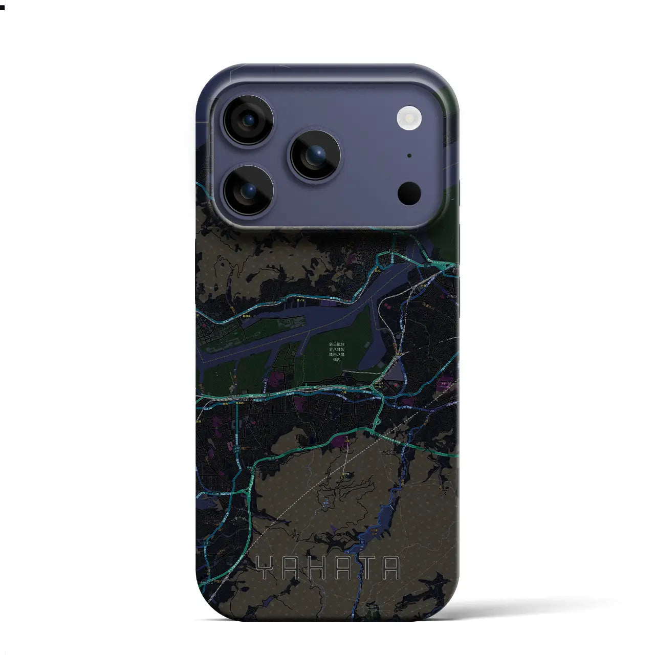 【八幡(福岡県)】地図柄iPhoneケース(バックカバータイプ)