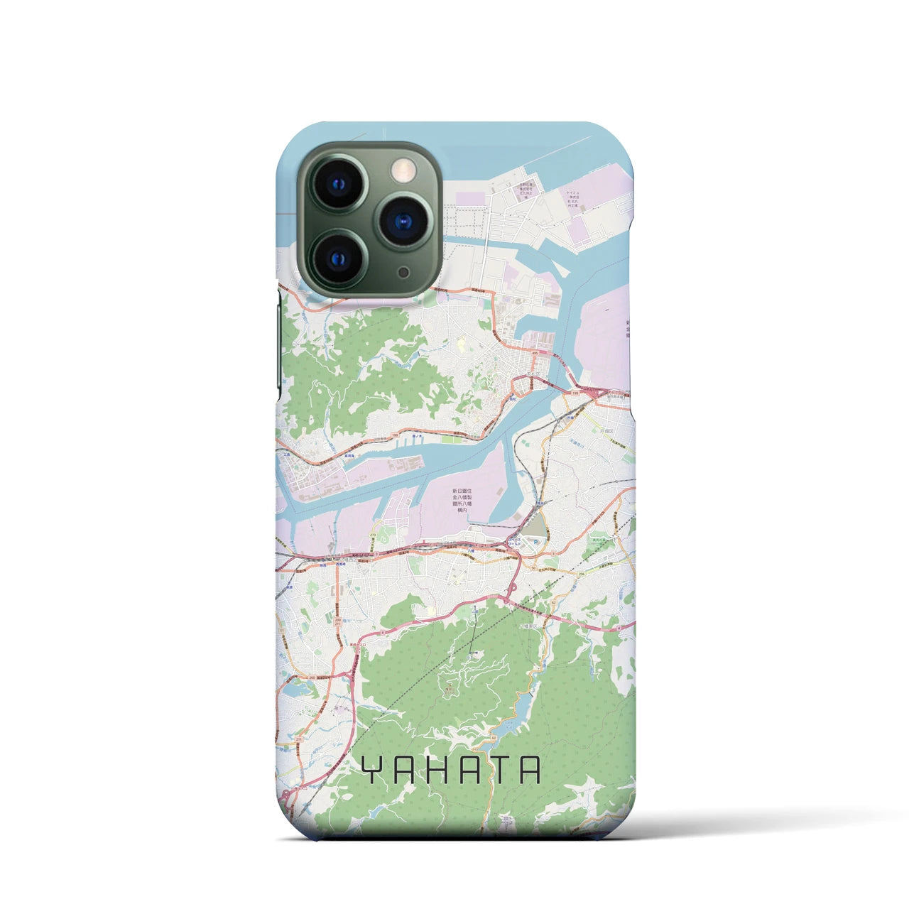 【八幡(福岡県)】地図柄iPhoneケース(バックカバータイプ)