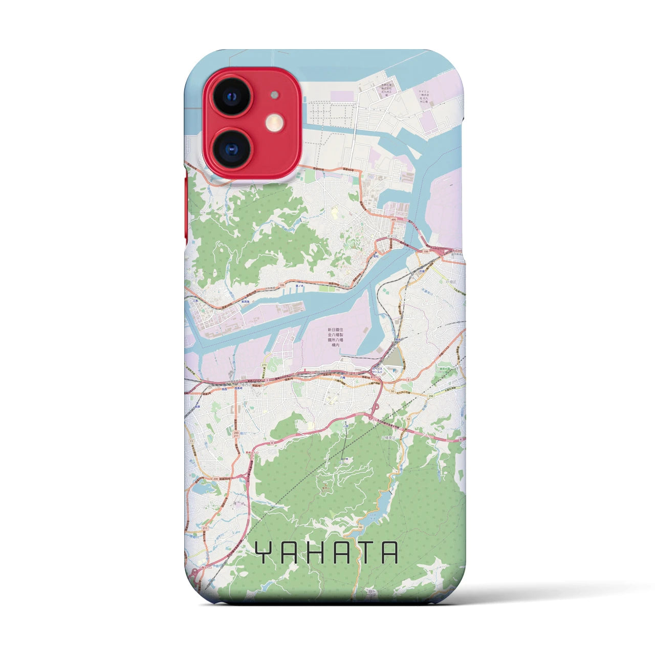 【八幡(福岡県)】地図柄iPhoneケース(バックカバータイプ)