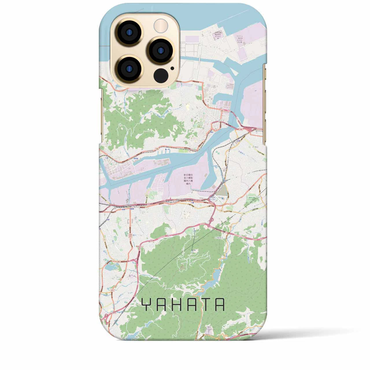 【八幡(福岡県)】地図柄iPhoneケース(バックカバータイプ)