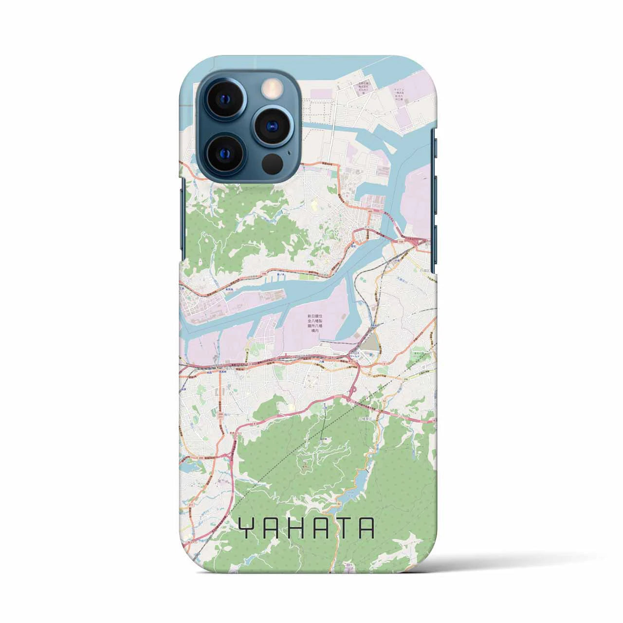 【八幡(福岡県)】地図柄iPhoneケース(バックカバータイプ)