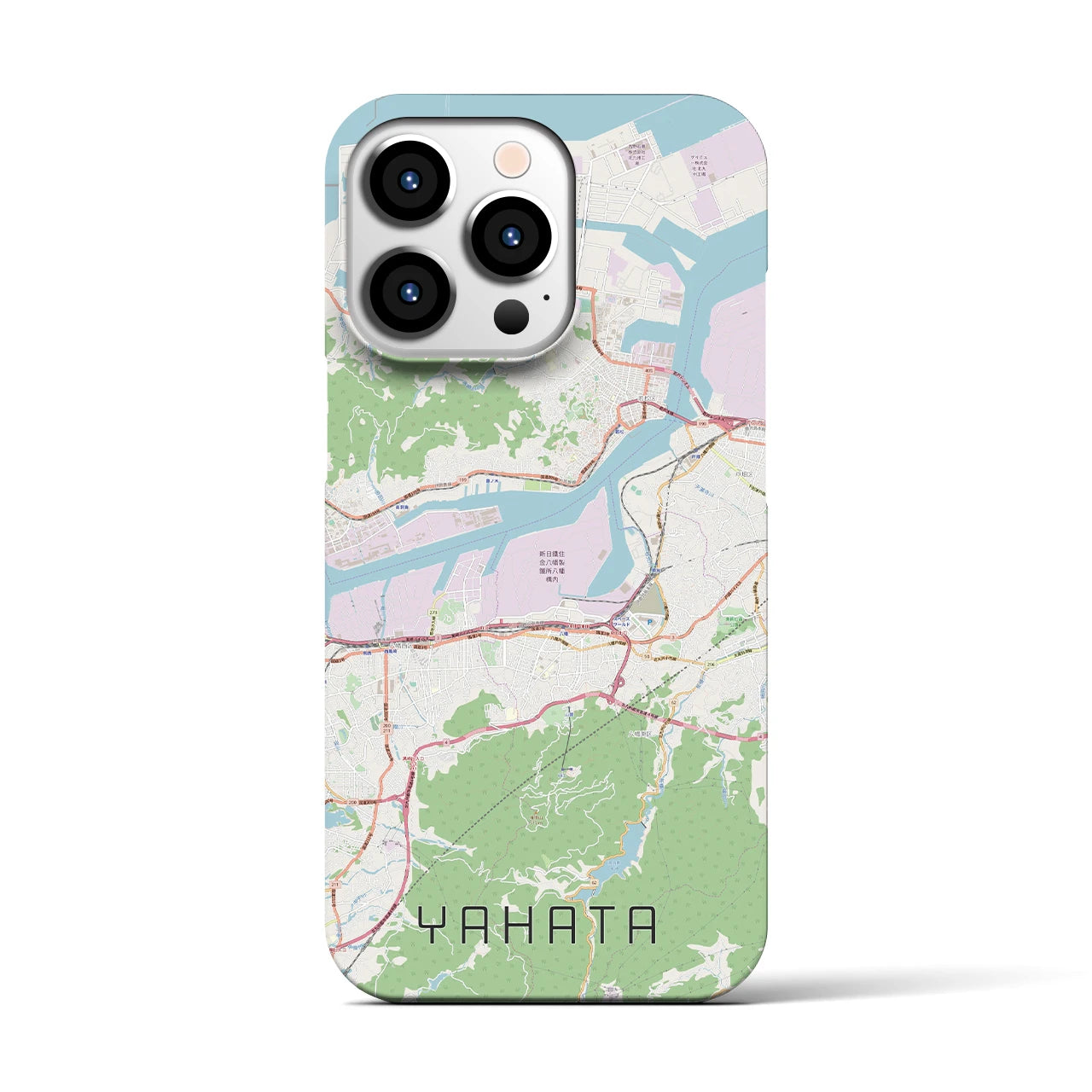 【八幡(福岡県)】地図柄iPhoneケース(バックカバータイプ)