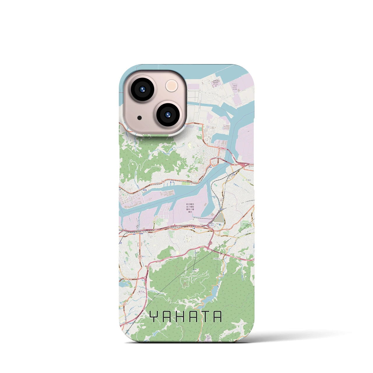 【八幡(福岡県)】地図柄iPhoneケース(バックカバータイプ)
