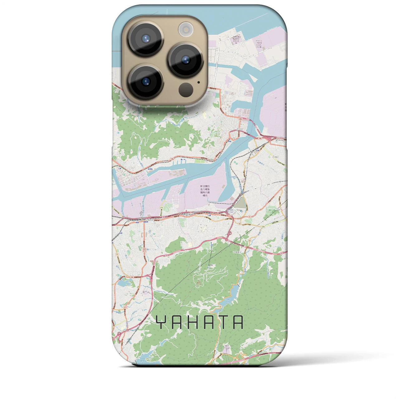 【八幡(福岡県)】地図柄iPhoneケース(バックカバータイプ)