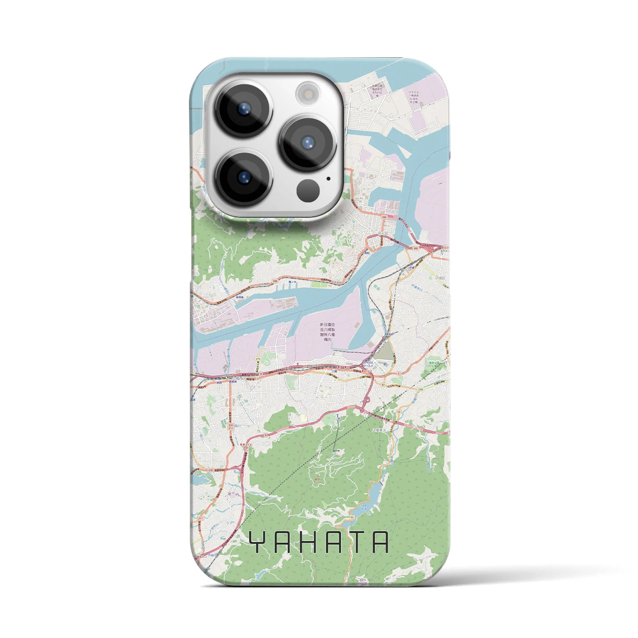 【八幡(福岡県)】地図柄iPhoneケース(バックカバータイプ)