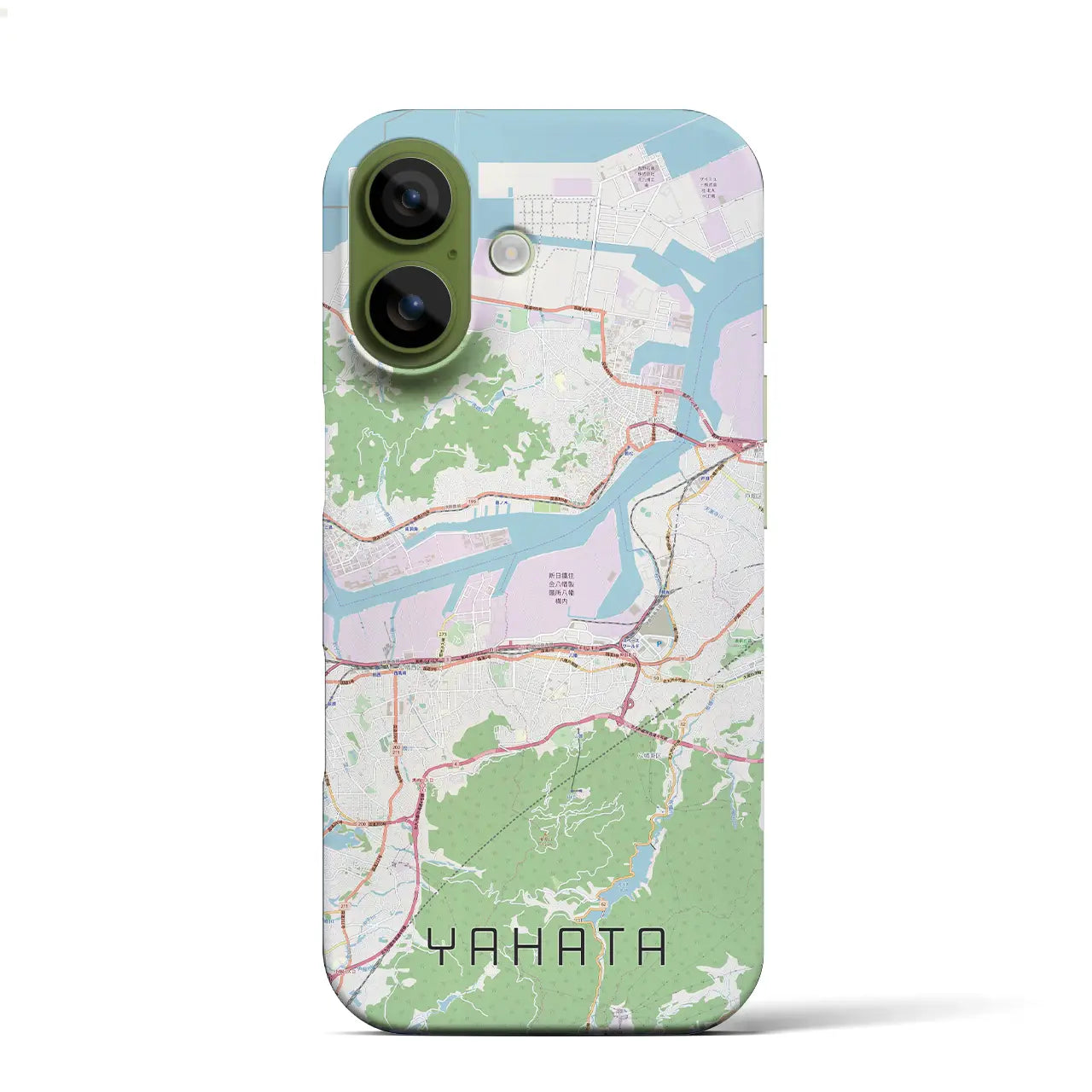 【八幡(福岡県)】地図柄iPhoneケース(バックカバータイプ)