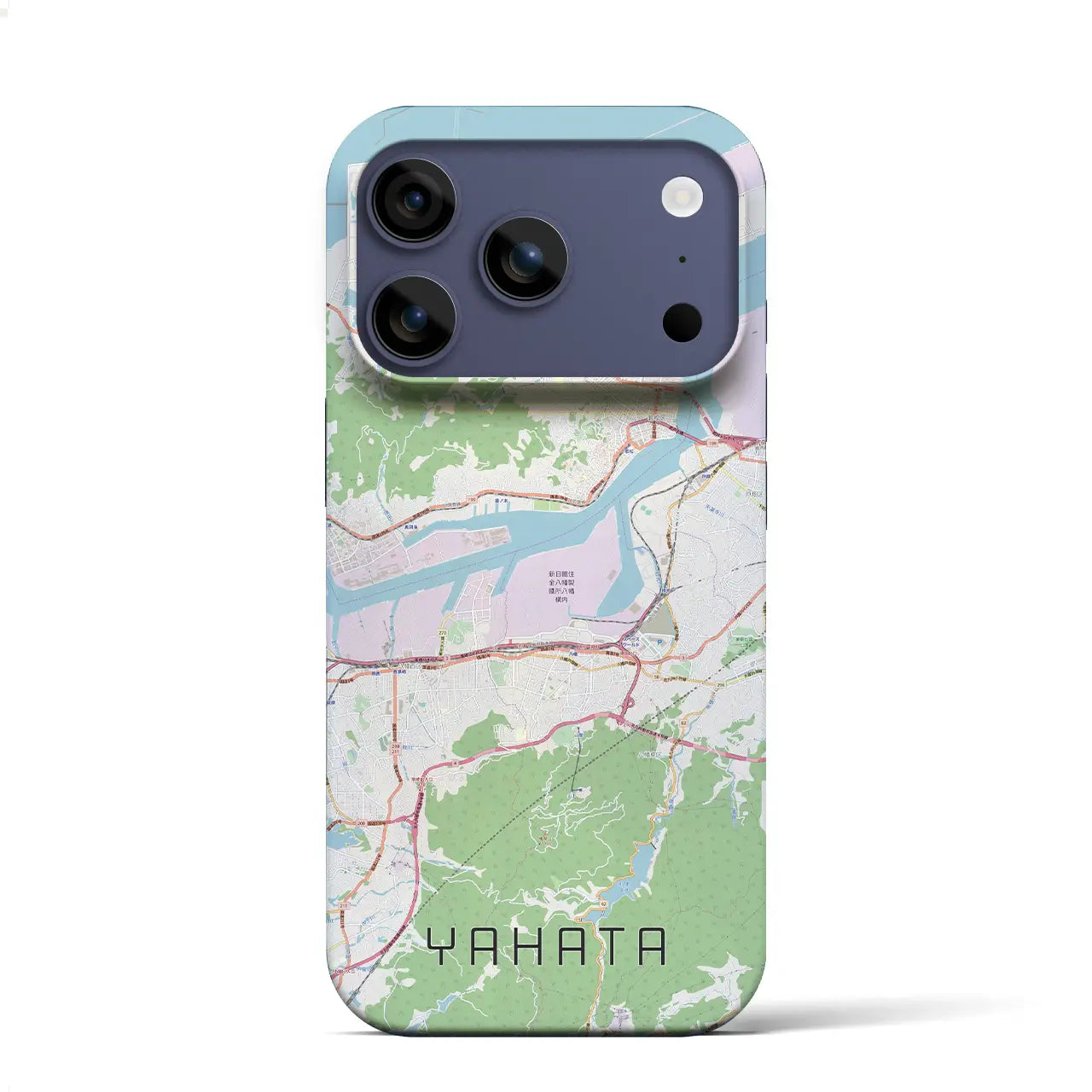 【八幡(福岡県)】地図柄iPhoneケース(バックカバータイプ)