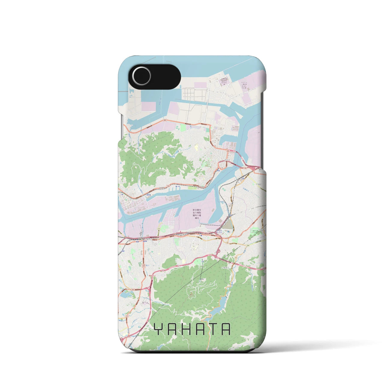 【八幡(福岡県)】地図柄iPhoneケース(バックカバータイプ)