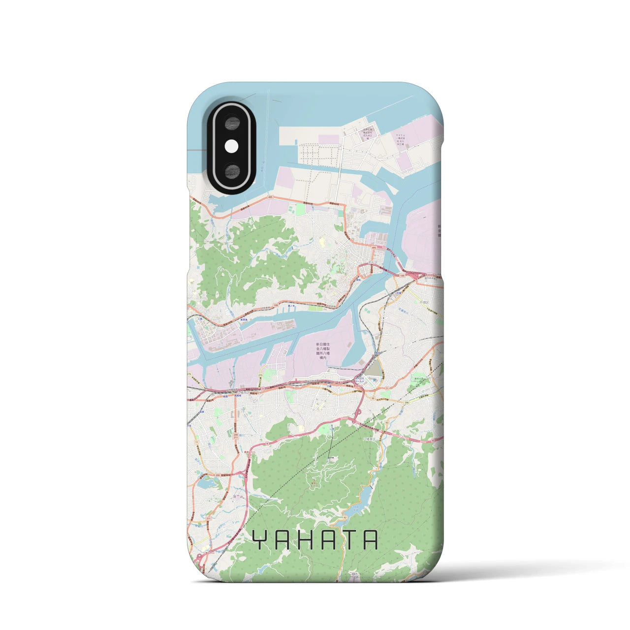 【八幡(福岡県)】地図柄iPhoneケース(バックカバータイプ)