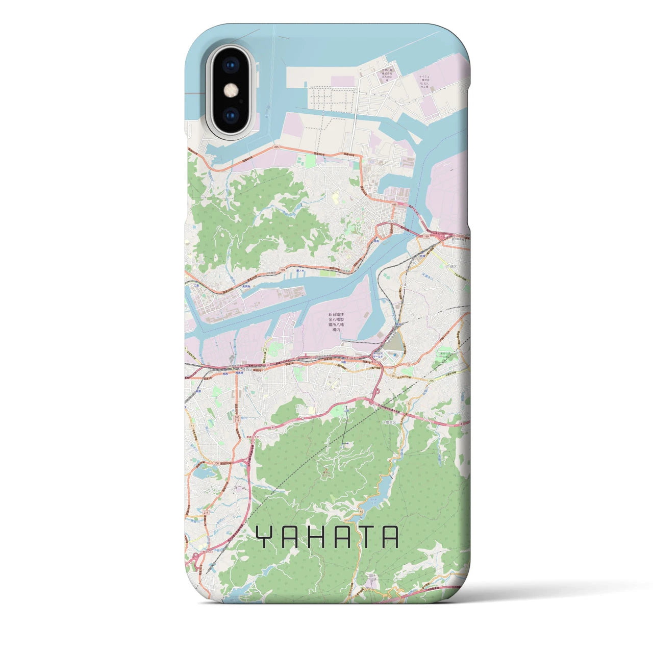 【八幡(福岡県)】地図柄iPhoneケース(バックカバータイプ)