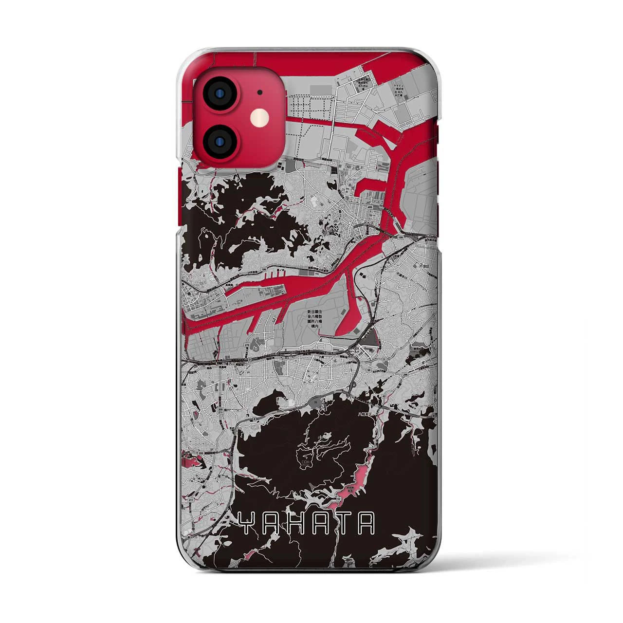 【八幡(福岡県)】地図柄iPhoneケース(クリアタイプ)