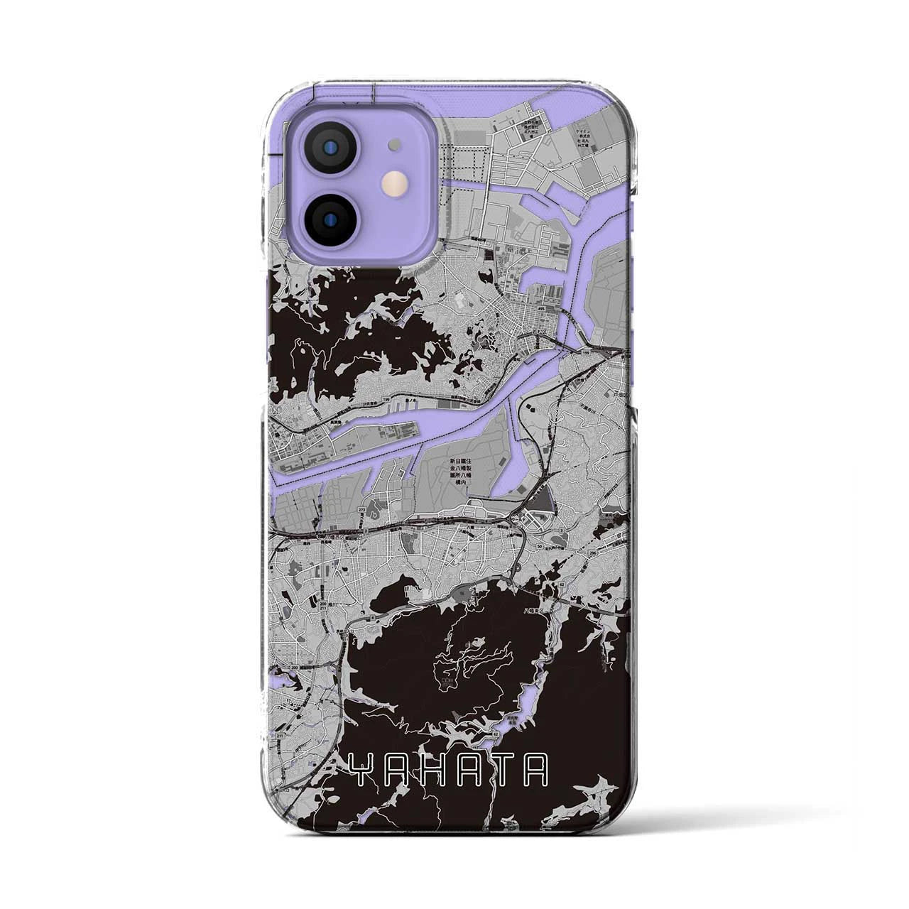 【八幡(福岡県)】地図柄iPhoneケース(クリアタイプ)