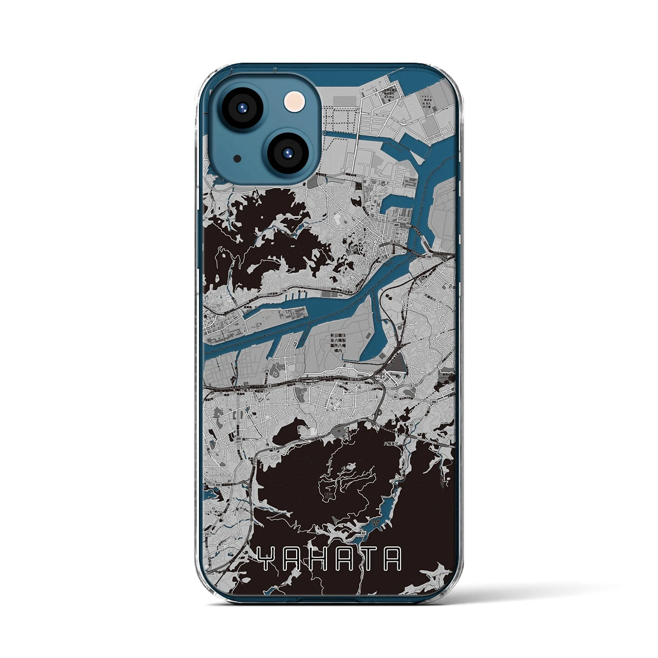 【八幡(福岡県)】地図柄iPhoneケース(クリアタイプ)