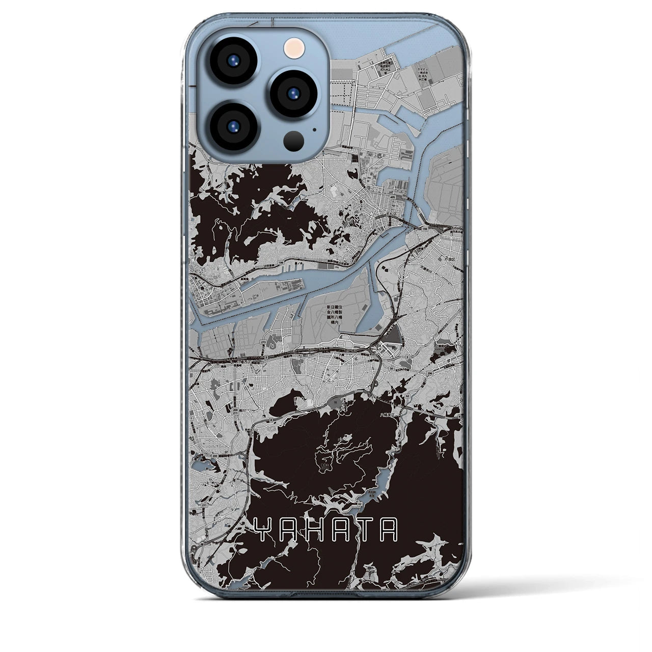 【八幡(福岡県)】地図柄iPhoneケース(クリアタイプ)