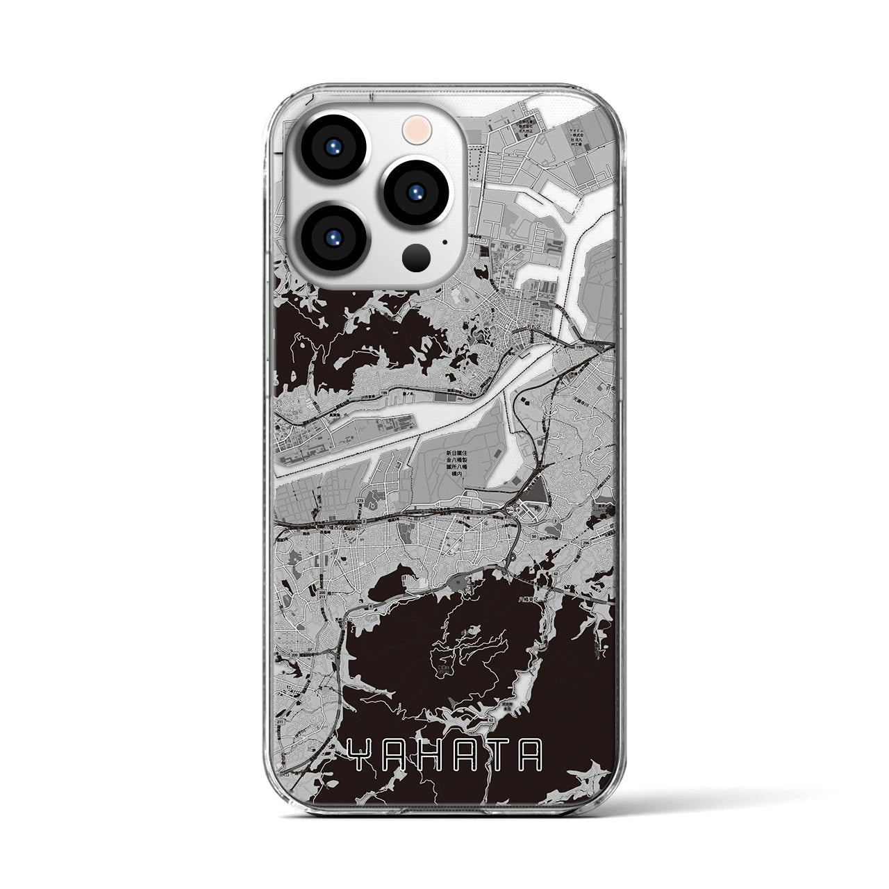 【八幡(福岡県)】地図柄iPhoneケース(クリアタイプ)