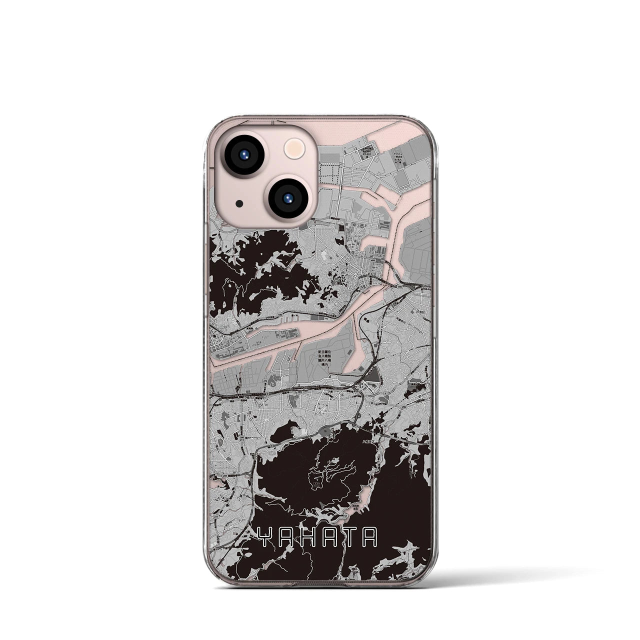 【八幡(福岡県)】地図柄iPhoneケース(クリアタイプ)