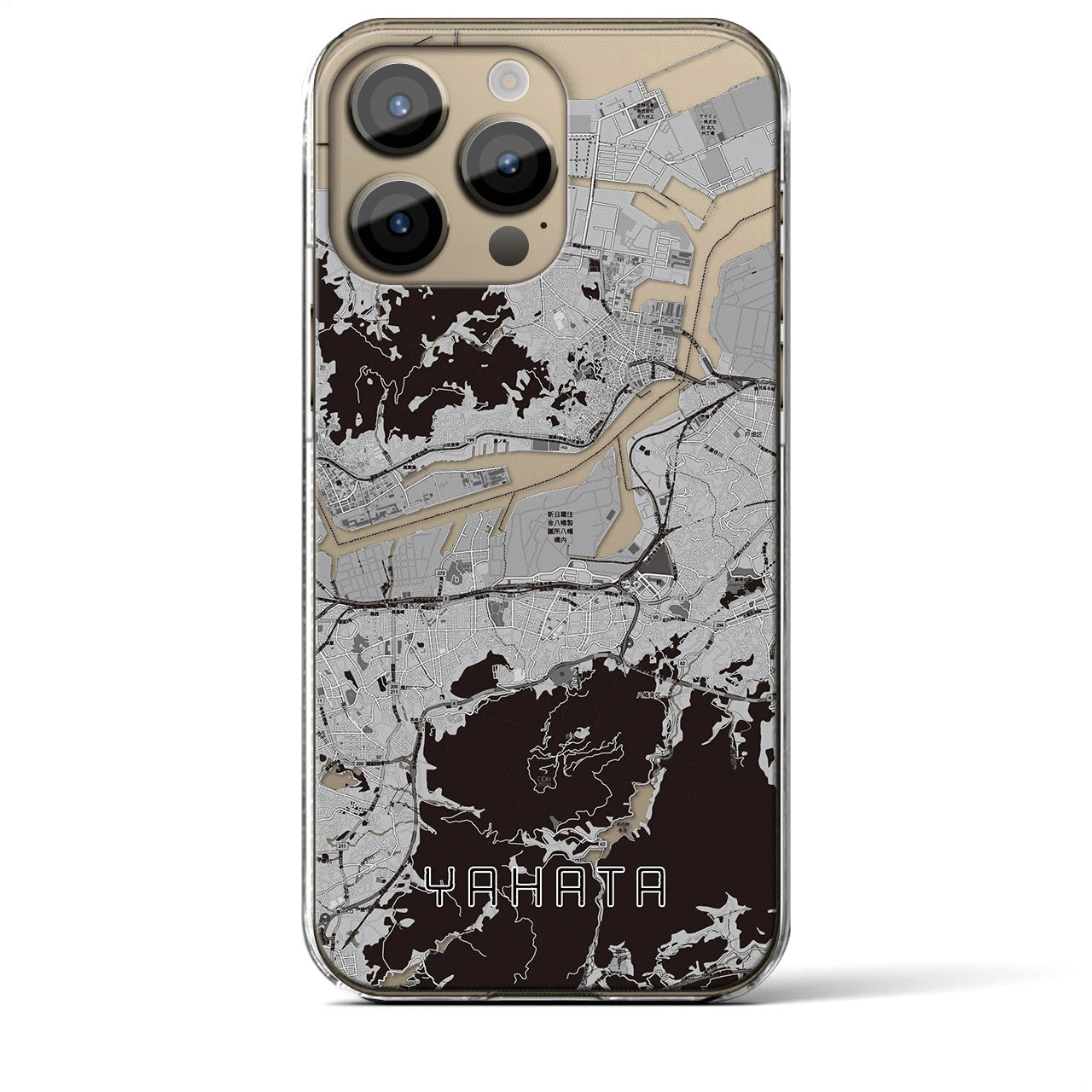 【八幡(福岡県)】地図柄iPhoneケース(クリアタイプ)