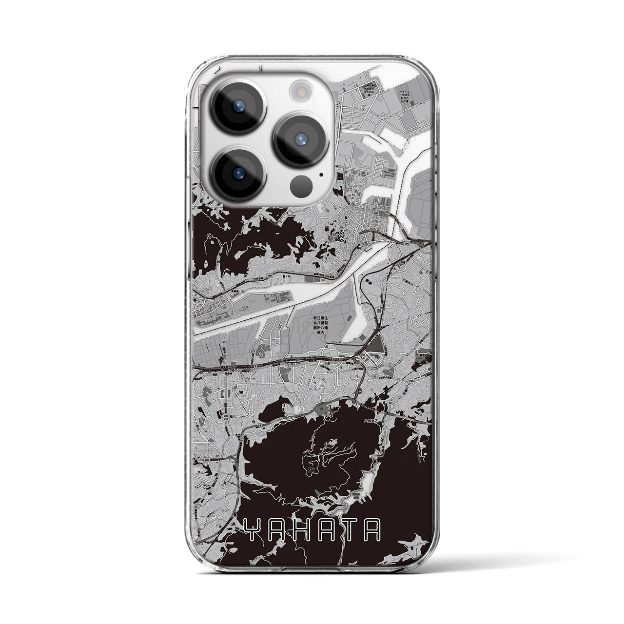 【八幡(福岡県)】地図柄iPhoneケース(クリアタイプ)