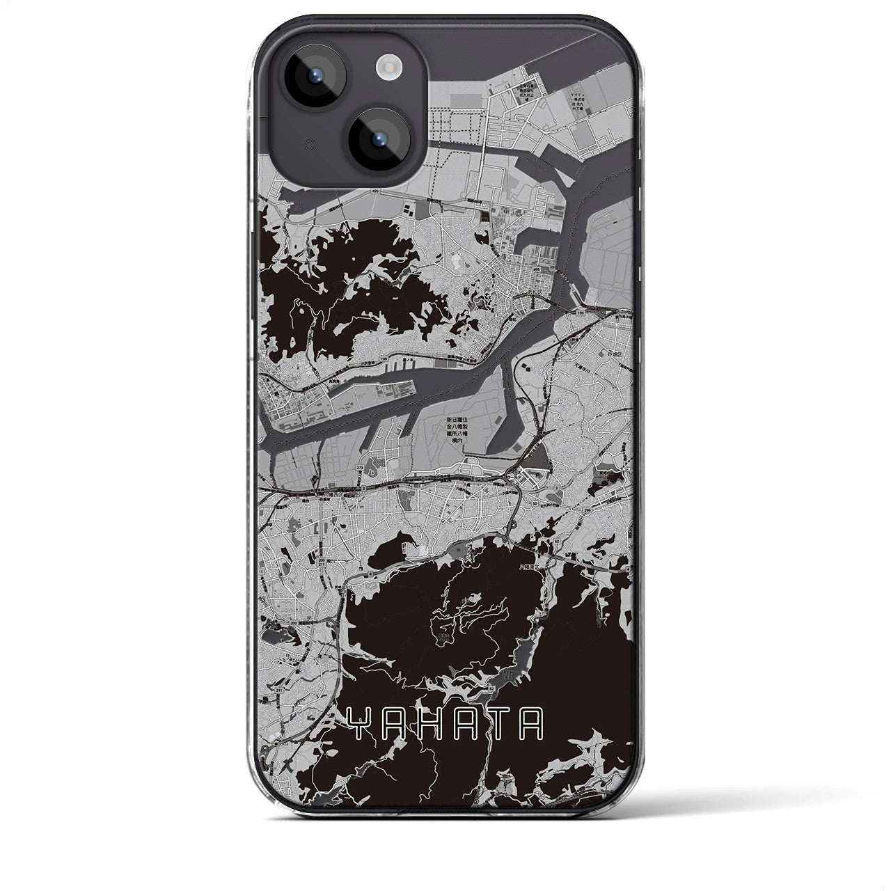 【八幡(福岡県)】地図柄iPhoneケース(クリアタイプ)