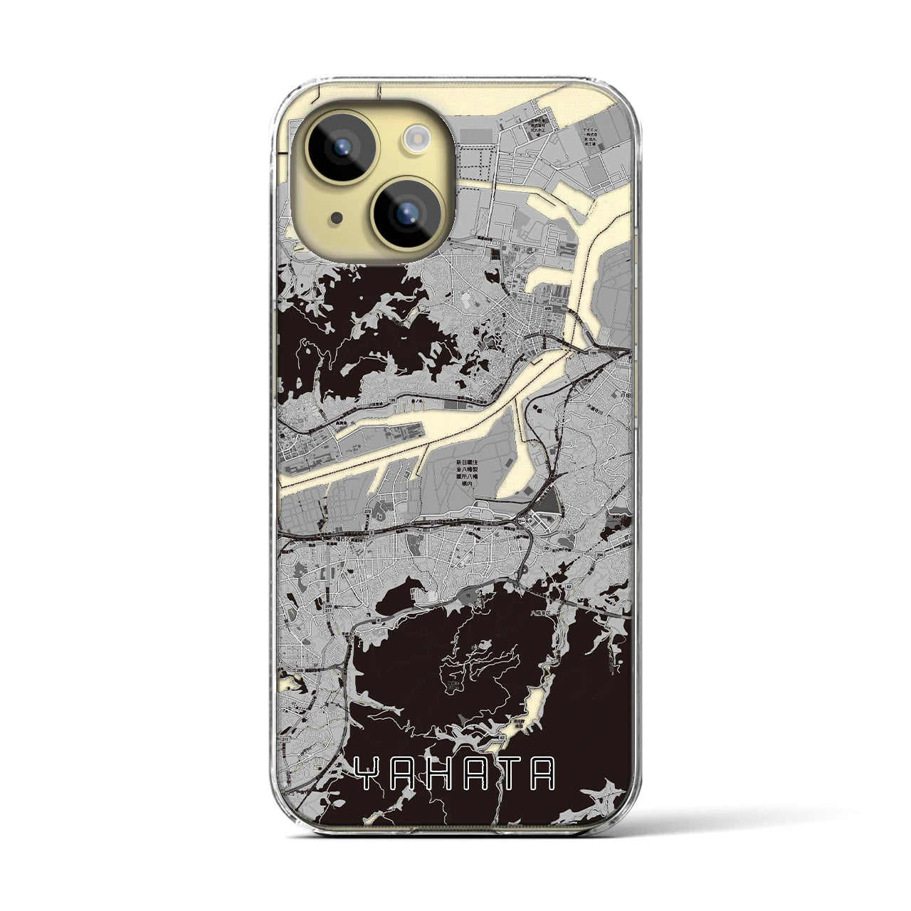 【八幡(福岡県)】地図柄iPhoneケース(クリアタイプ)