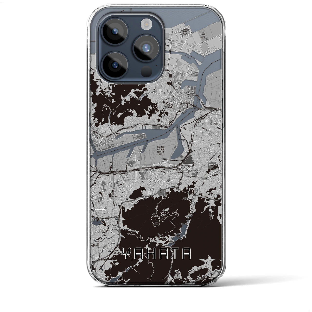 【八幡(福岡県)】地図柄iPhoneケース(クリアタイプ)