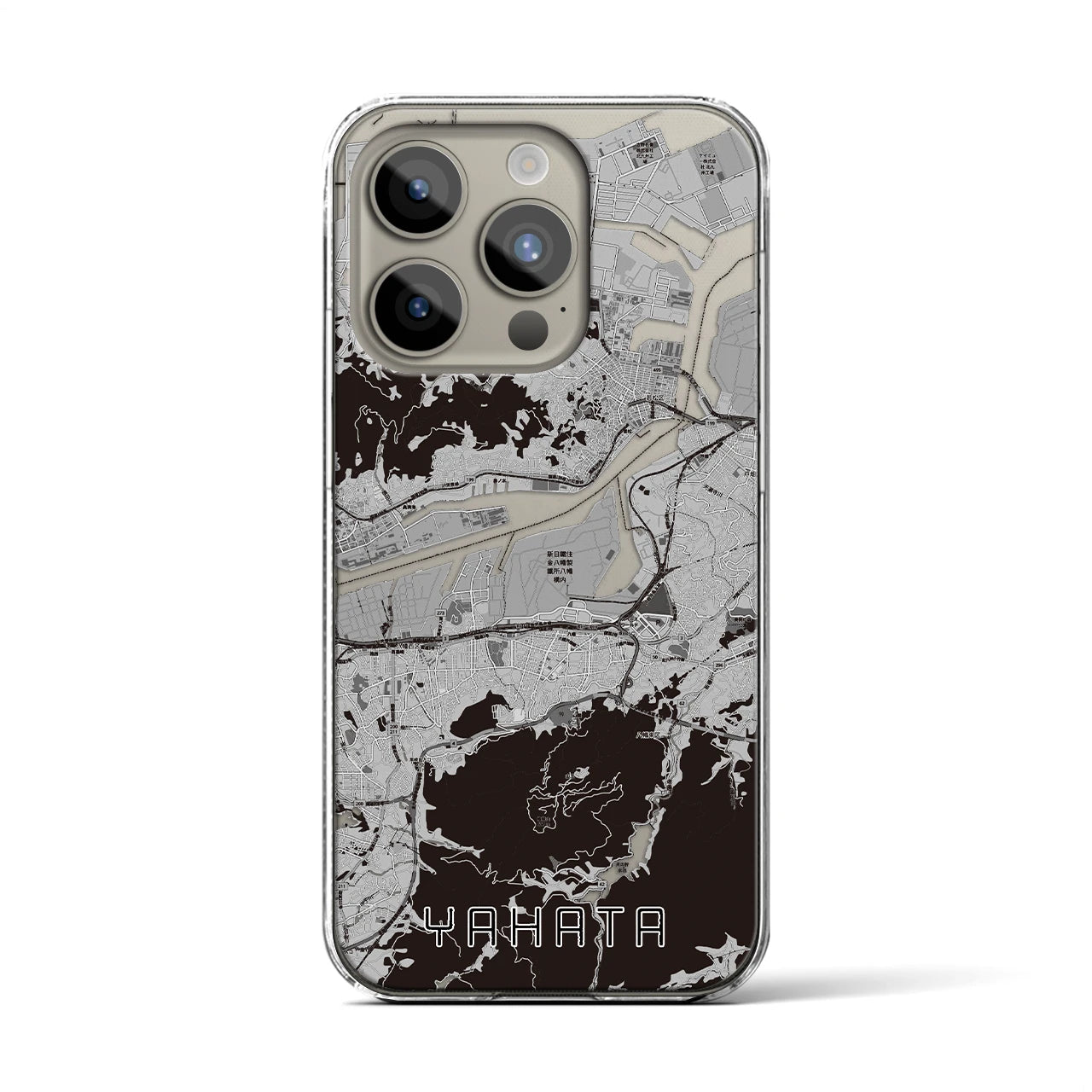 【八幡(福岡県)】地図柄iPhoneケース(クリアタイプ)