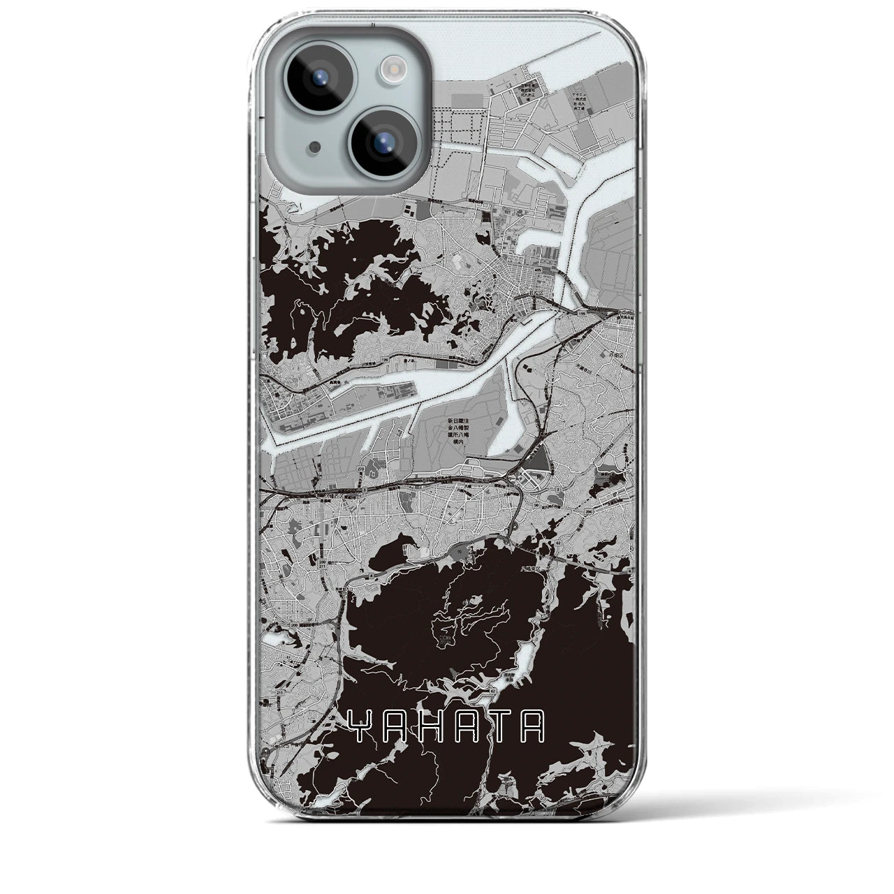 【八幡(福岡県)】地図柄iPhoneケース(クリアタイプ)