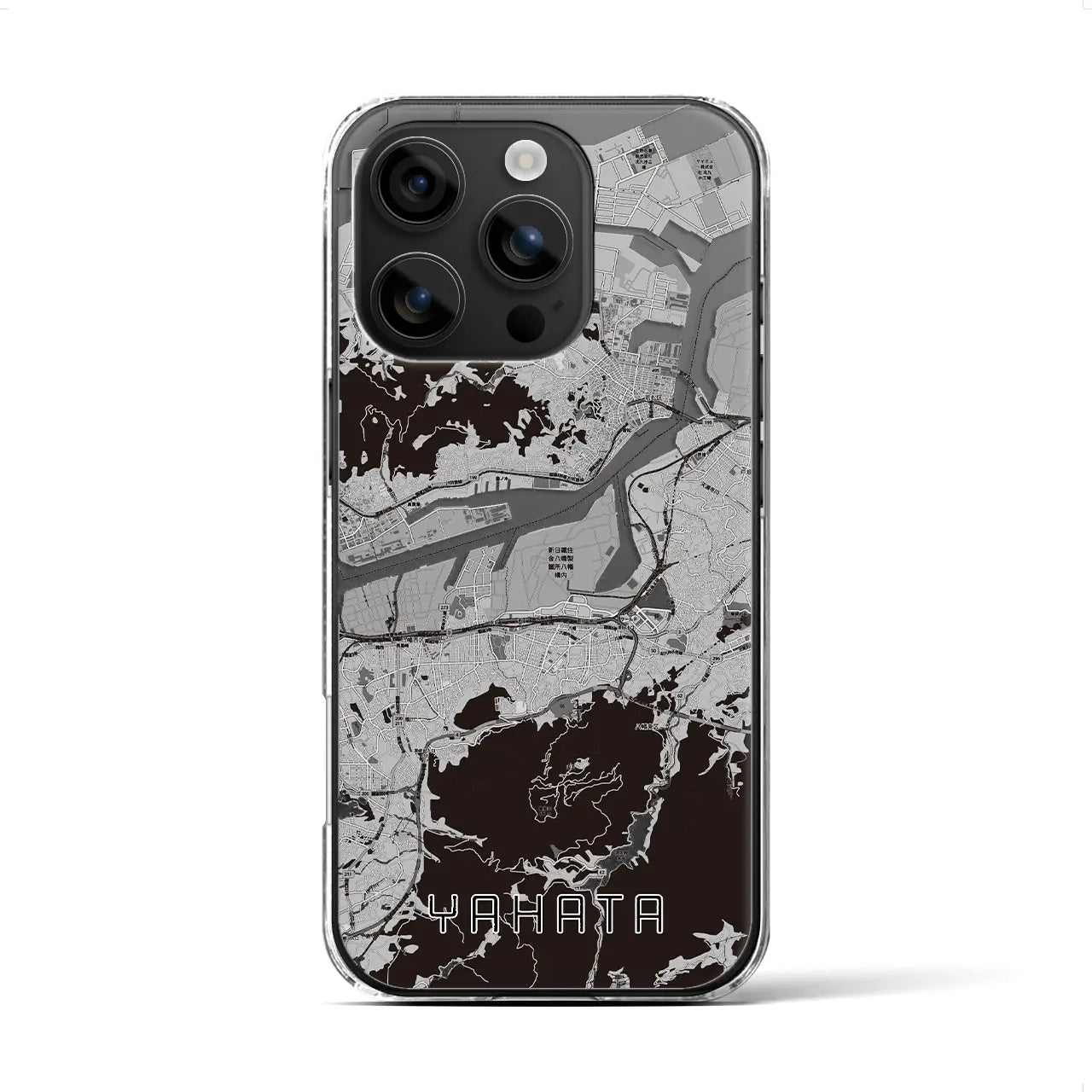 【八幡(福岡県)】地図柄iPhoneケース(クリアタイプ)