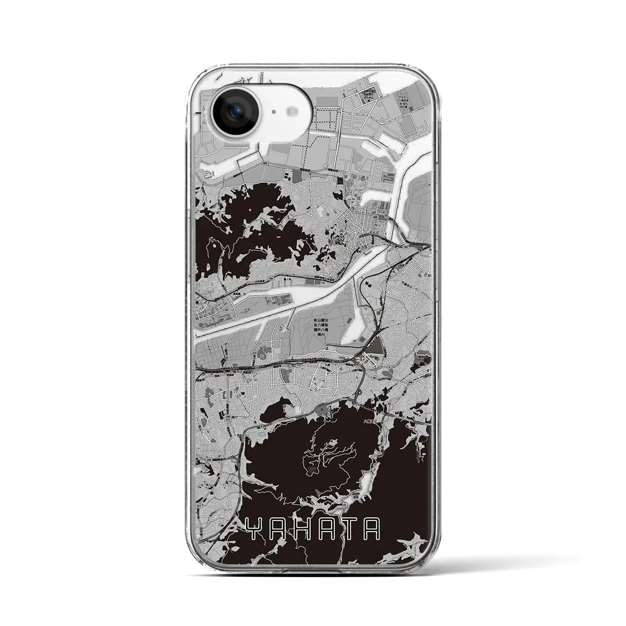 【八幡(福岡県)】地図柄iPhoneケース(クリアタイプ)