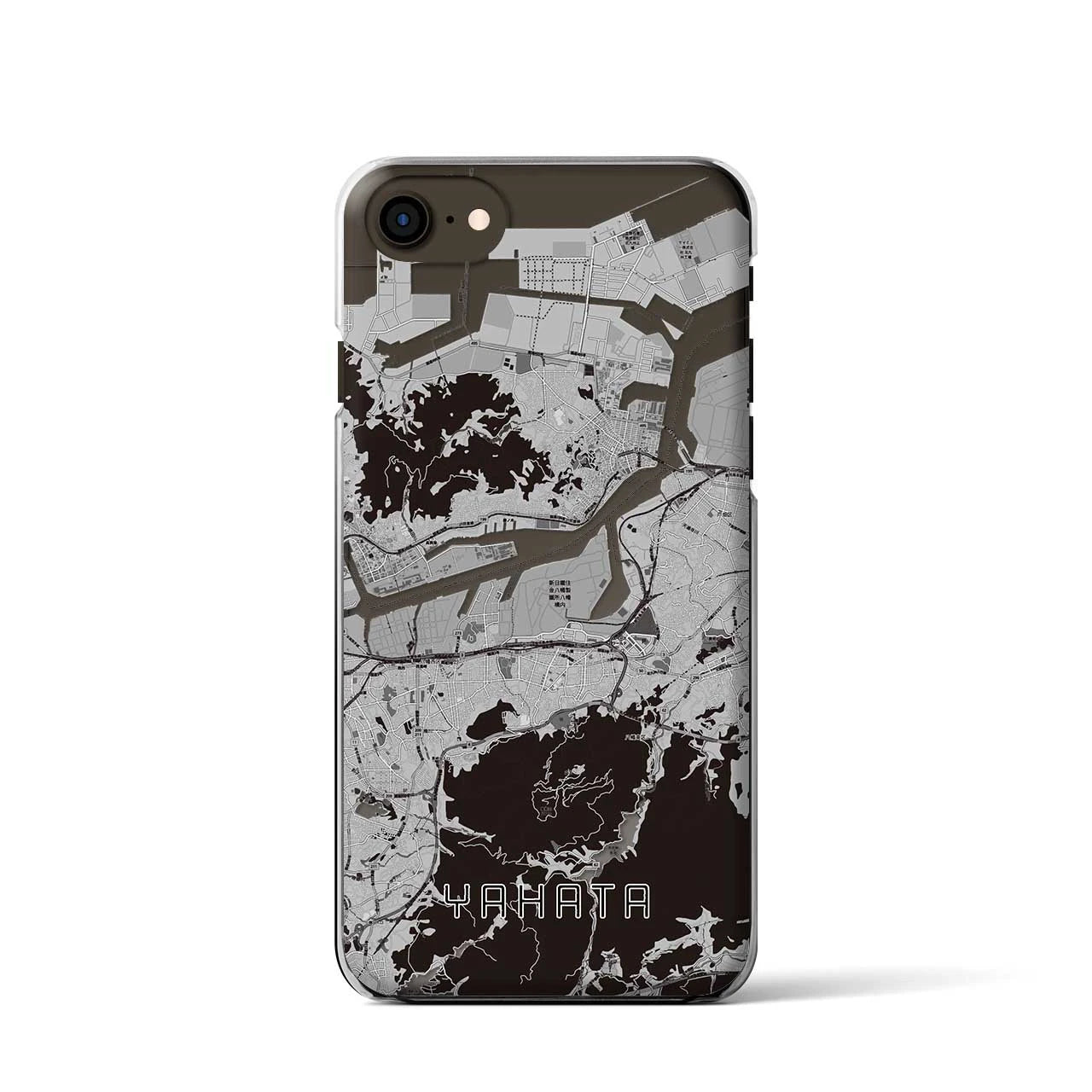 【八幡(福岡県)】地図柄iPhoneケース(クリアタイプ)