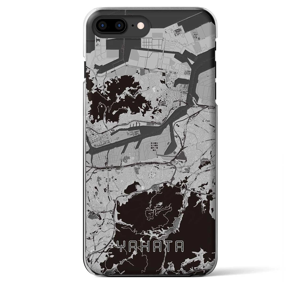 【八幡(福岡県)】地図柄iPhoneケース(クリアタイプ)