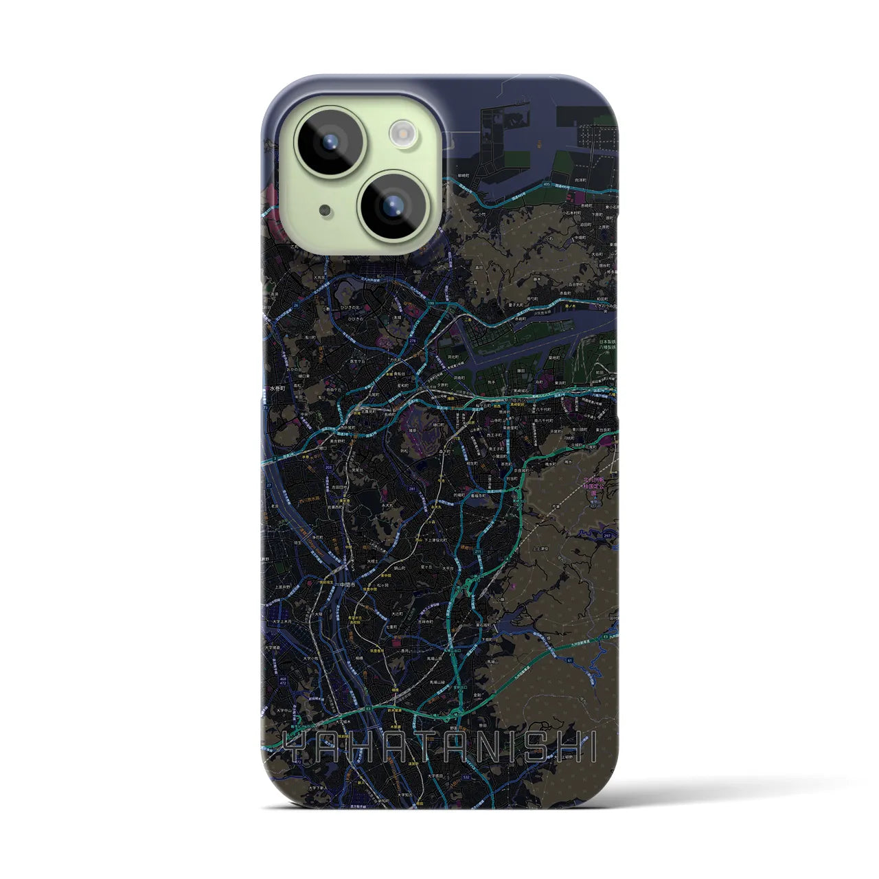 【八幡西(福岡県)】地図柄iPhoneケース(バックカバータイプ)