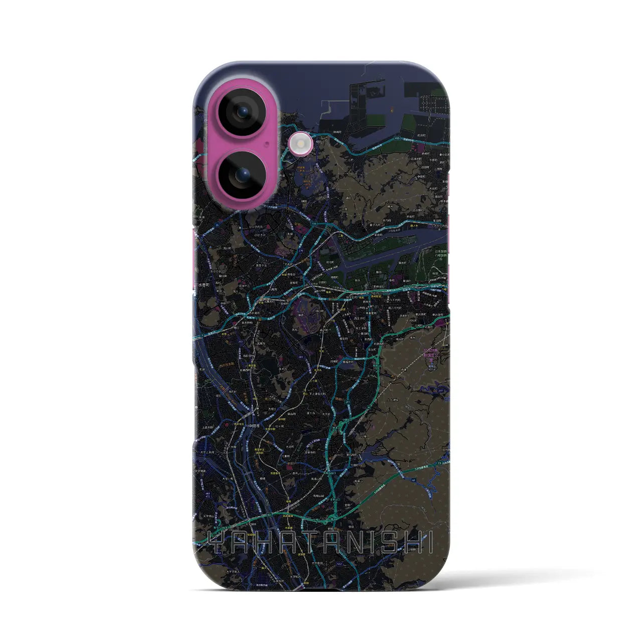 【八幡西(福岡県)】地図柄iPhoneケース(バックカバータイプ)