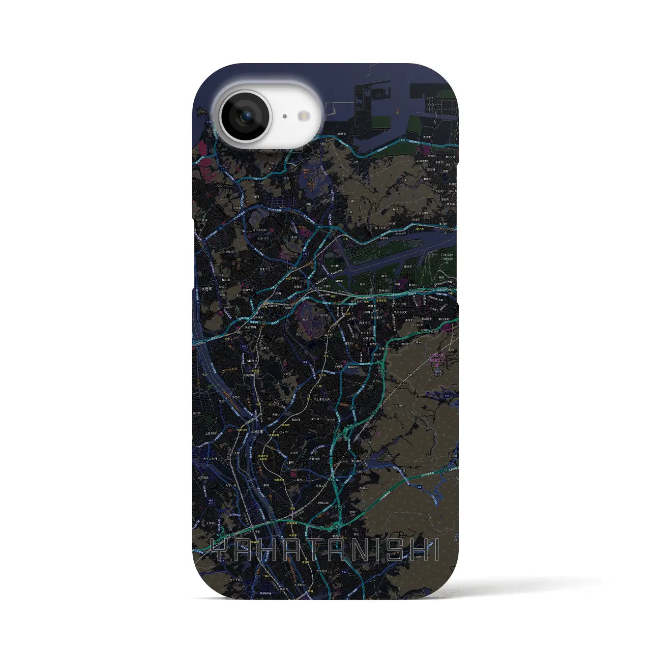 【八幡西(福岡県)】地図柄iPhoneケース(バックカバータイプ)