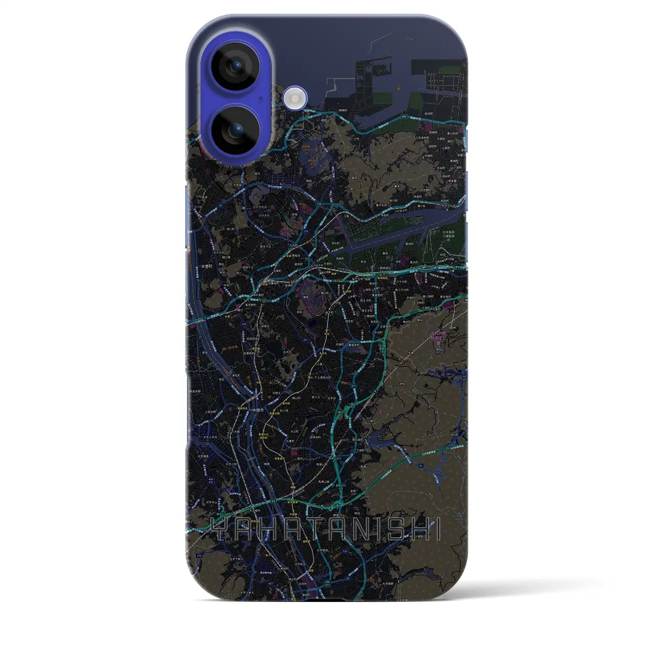 【八幡西(福岡県)】地図柄iPhoneケース(バックカバータイプ)