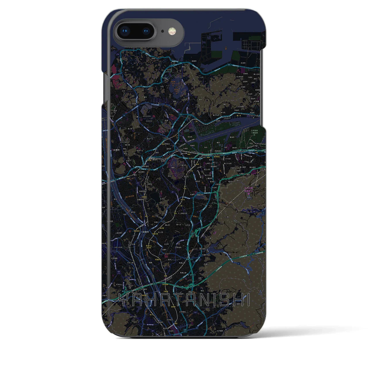 【八幡西(福岡県)】地図柄iPhoneケース(バックカバータイプ)