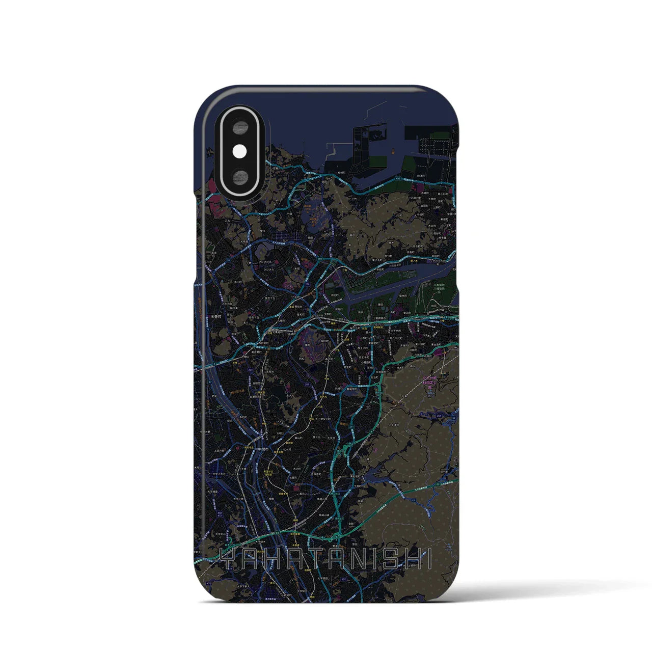 【八幡西(福岡県)】地図柄iPhoneケース(バックカバータイプ)