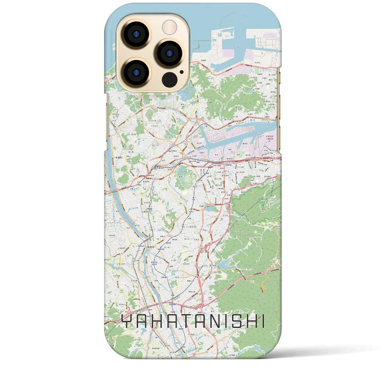 【八幡西(福岡県)】地図柄iPhoneケース(バックカバータイプ)