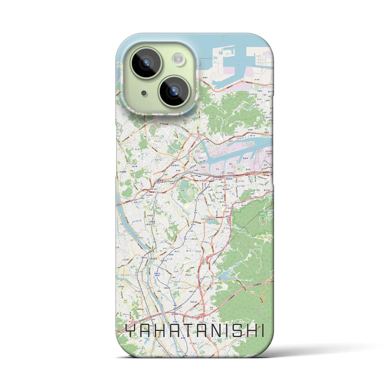 【八幡西(福岡県)】地図柄iPhoneケース(バックカバータイプ)