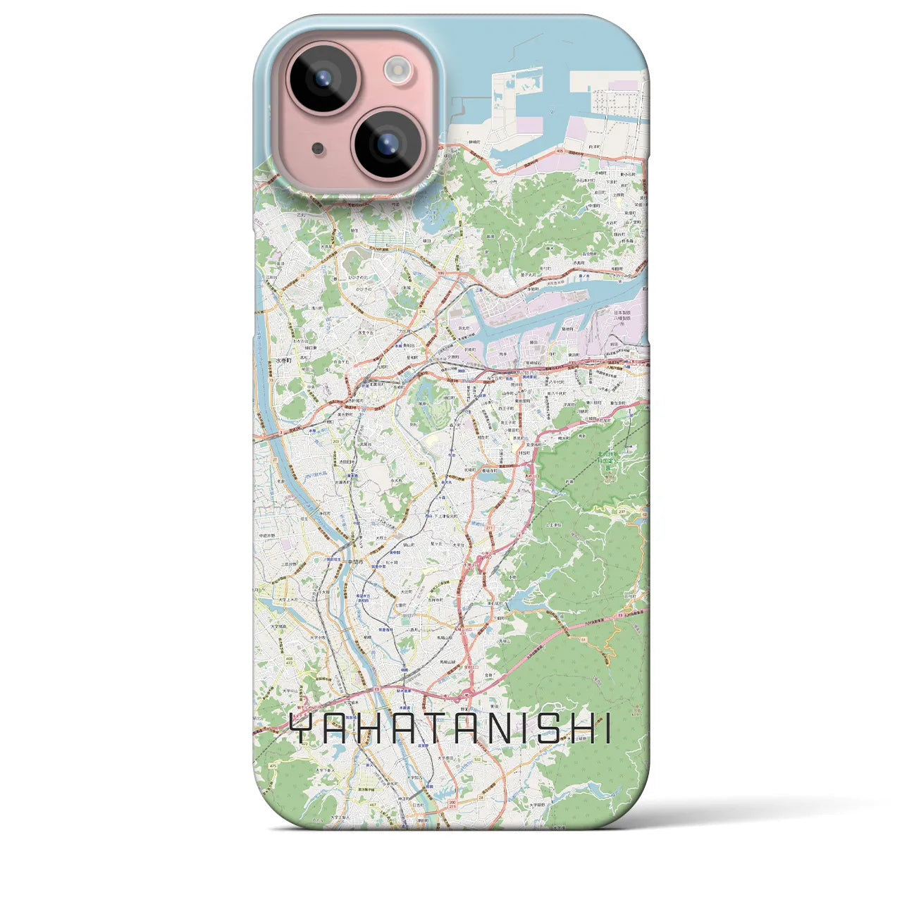 【八幡西(福岡県)】地図柄iPhoneケース(バックカバータイプ)