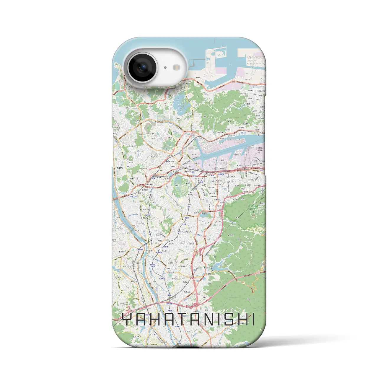 【八幡西(福岡県)】地図柄iPhoneケース(バックカバータイプ)