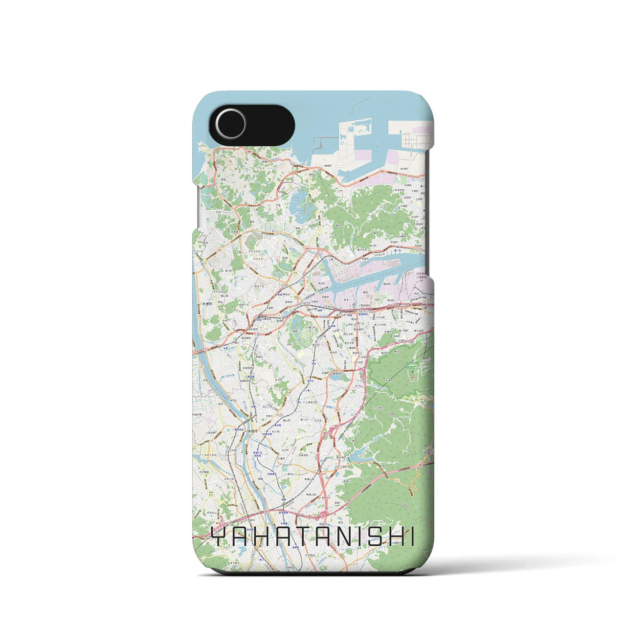 【八幡西(福岡県)】地図柄iPhoneケース(バックカバータイプ)