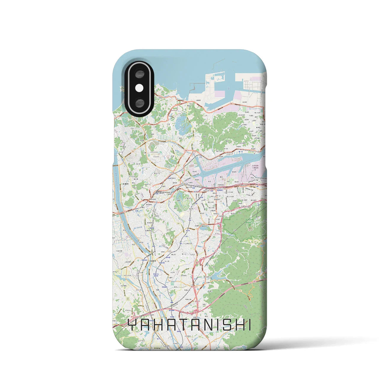 【八幡西(福岡県)】地図柄iPhoneケース(バックカバータイプ)
