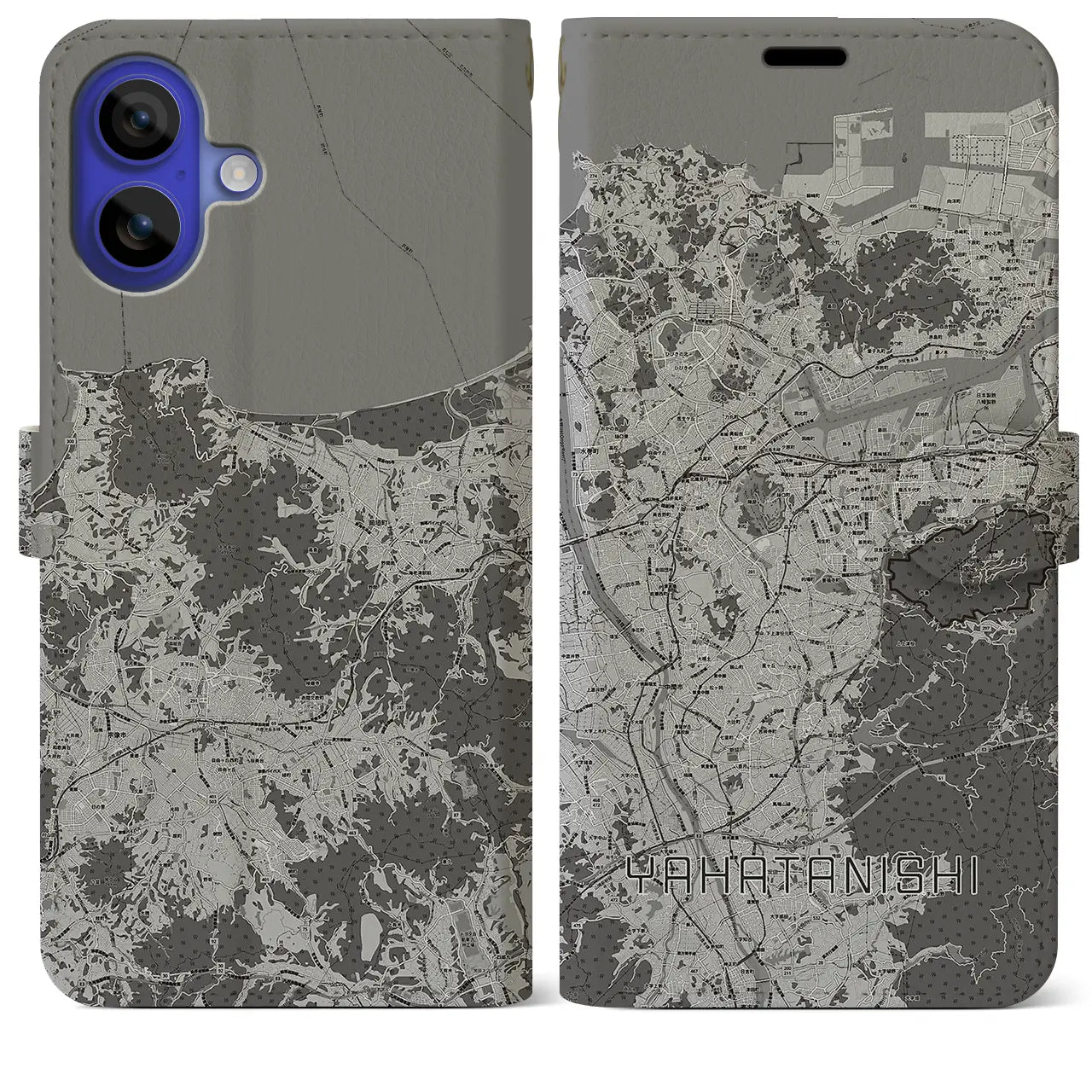 【八幡西(福岡県)】地図柄iPhoneケース(手帳タイプ)