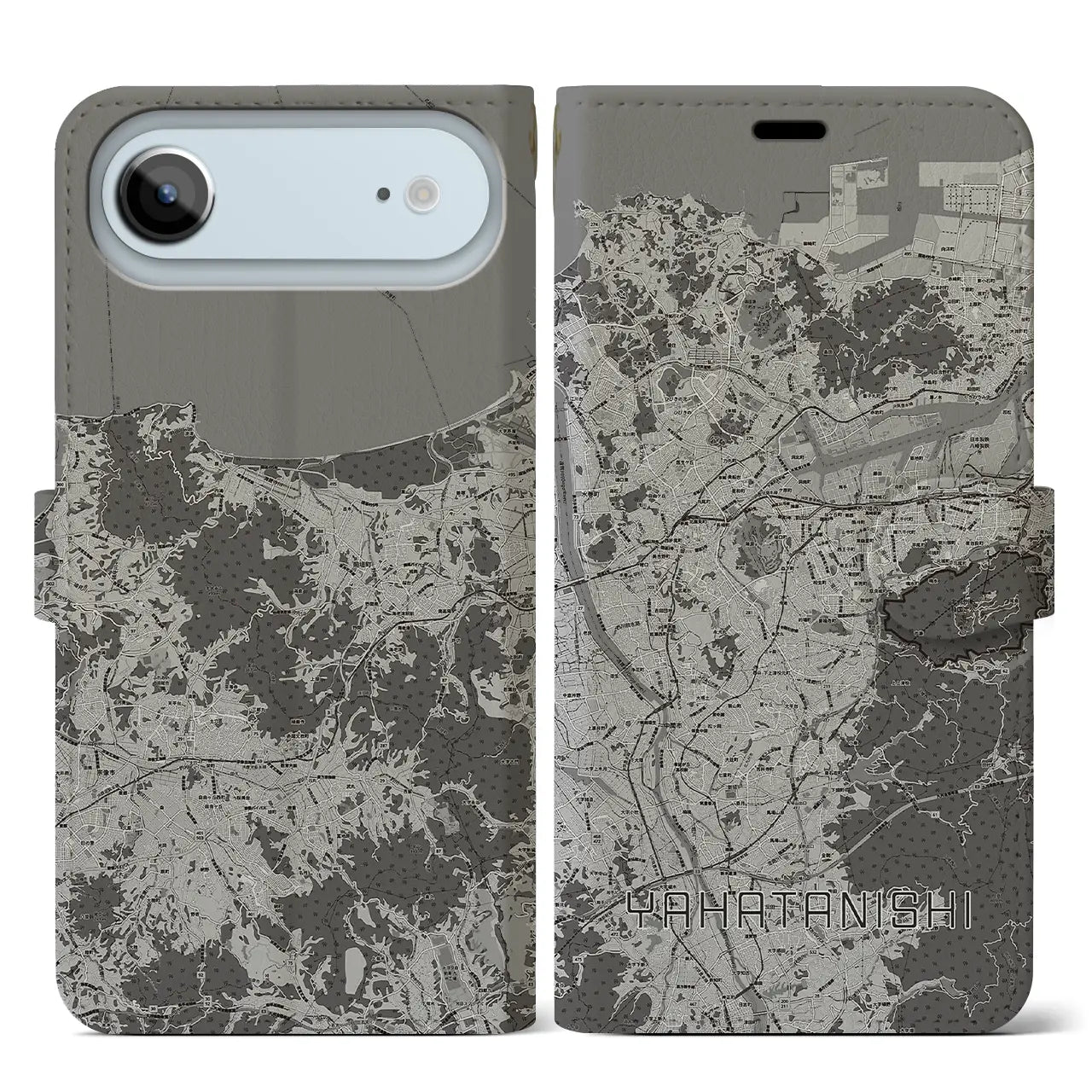 【八幡西(福岡県)】地図柄iPhoneケース(手帳タイプ)