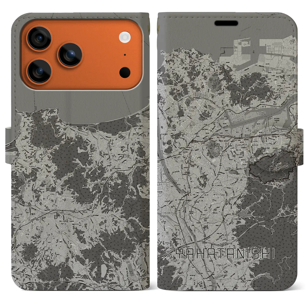 【八幡西(福岡県)】地図柄iPhoneケース(手帳タイプ)