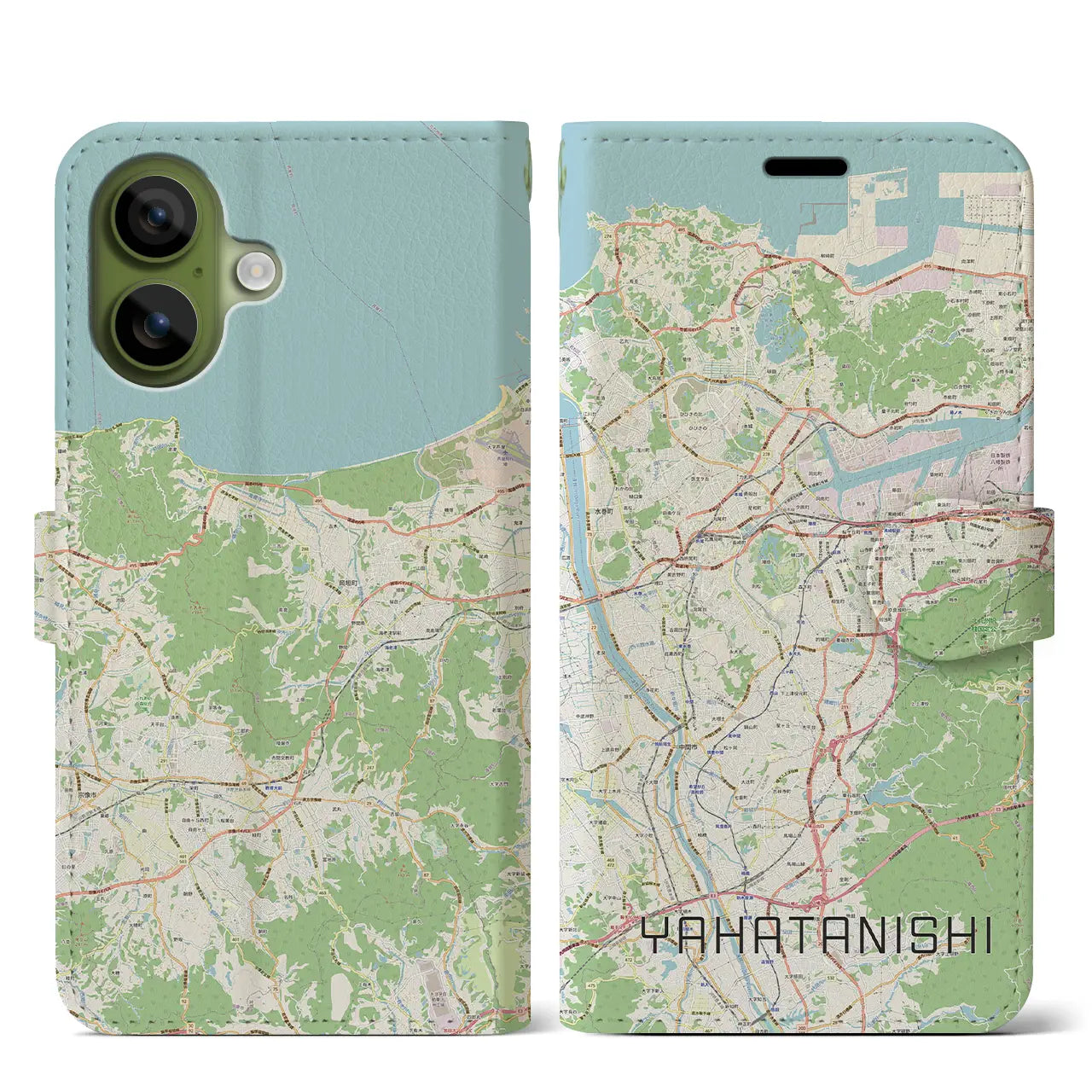 【八幡西(福岡県)】地図柄iPhoneケース(手帳タイプ)