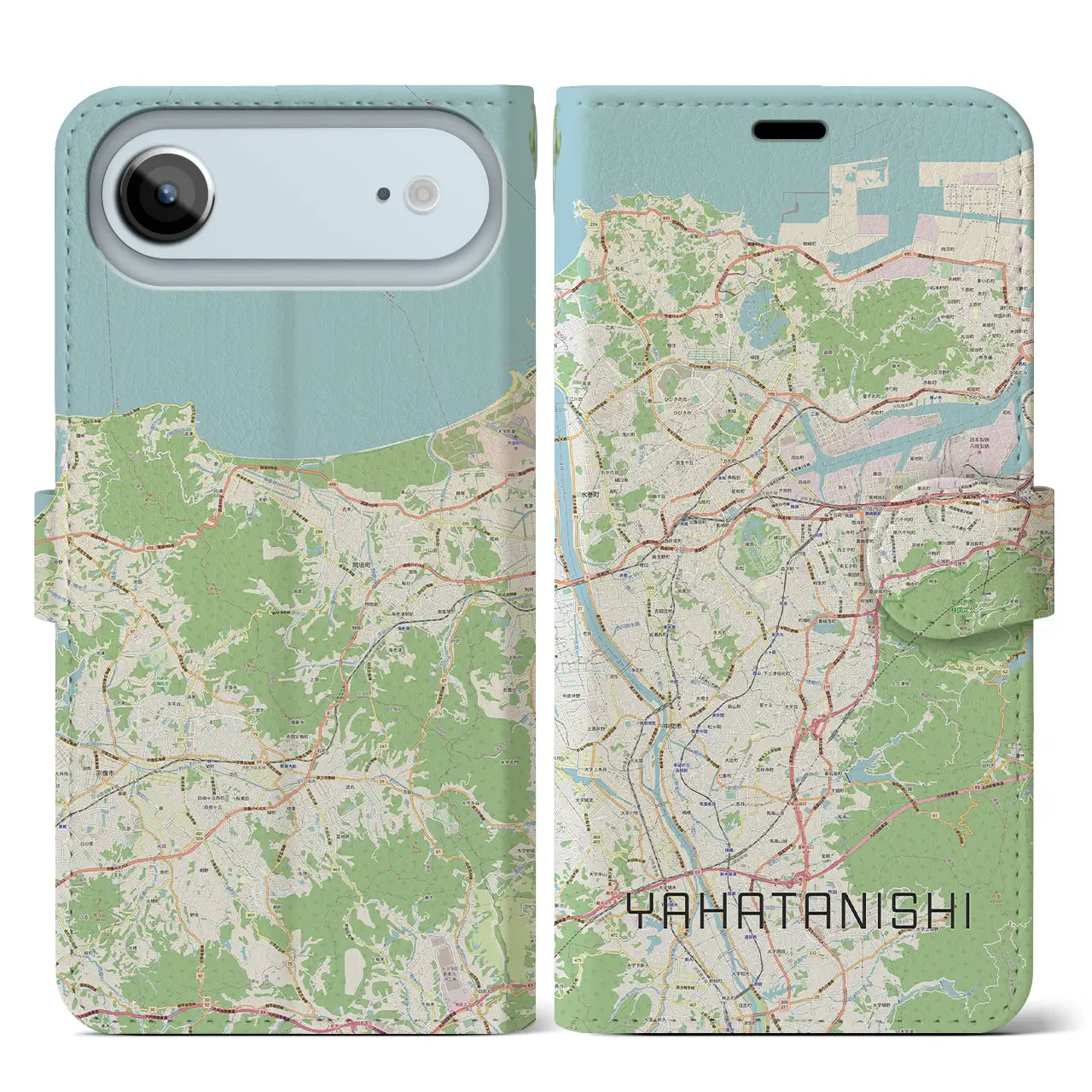 【八幡西(福岡県)】地図柄iPhoneケース(手帳タイプ)