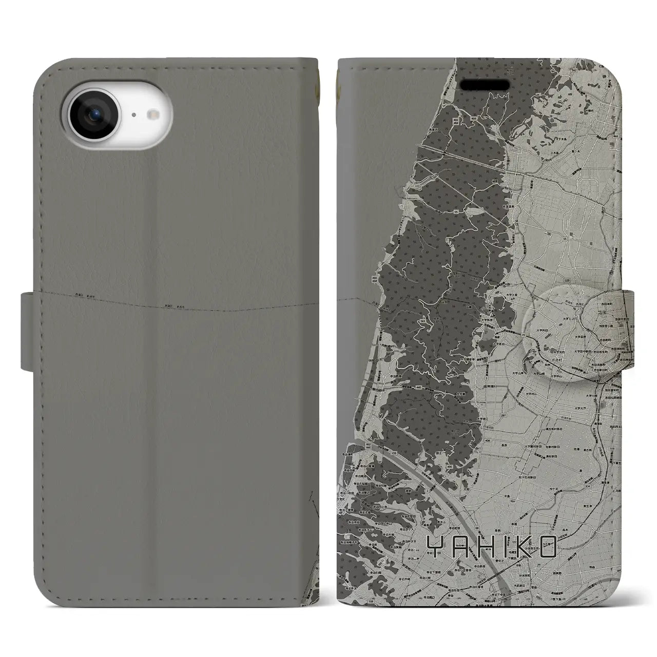 【弥彦(新潟県)】地図柄iPhoneケース(手帳タイプ)