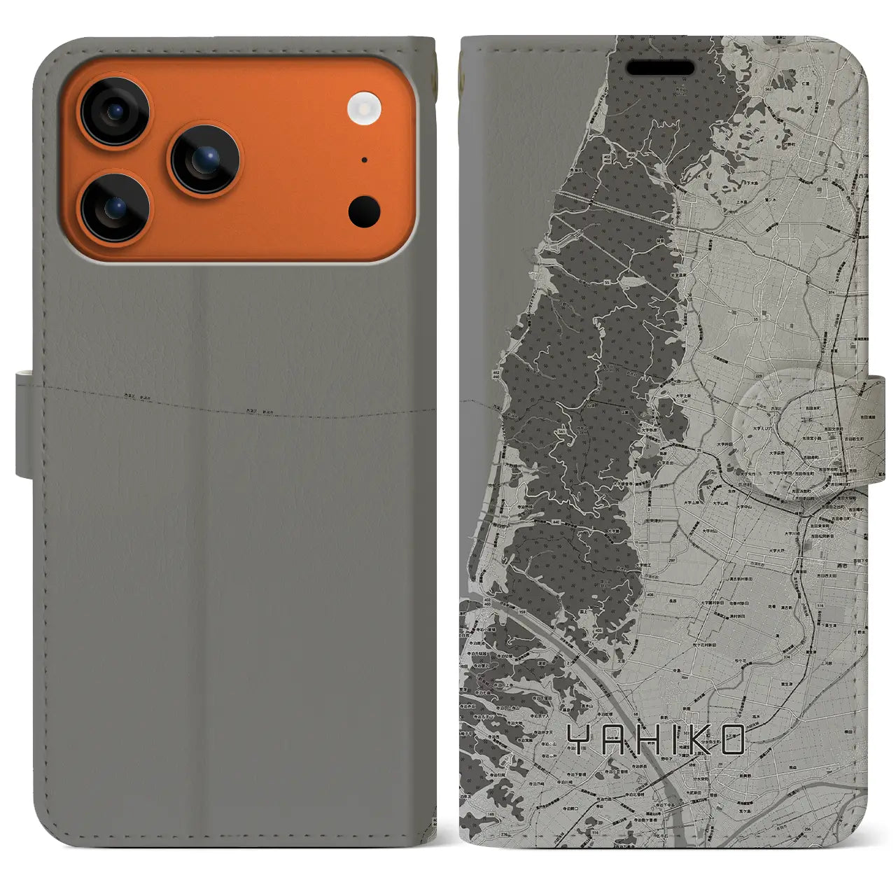 【弥彦(新潟県)】地図柄iPhoneケース(手帳タイプ)